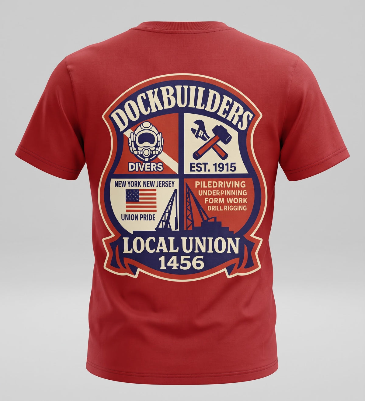 1456 Red, White, Blue Collar Crest