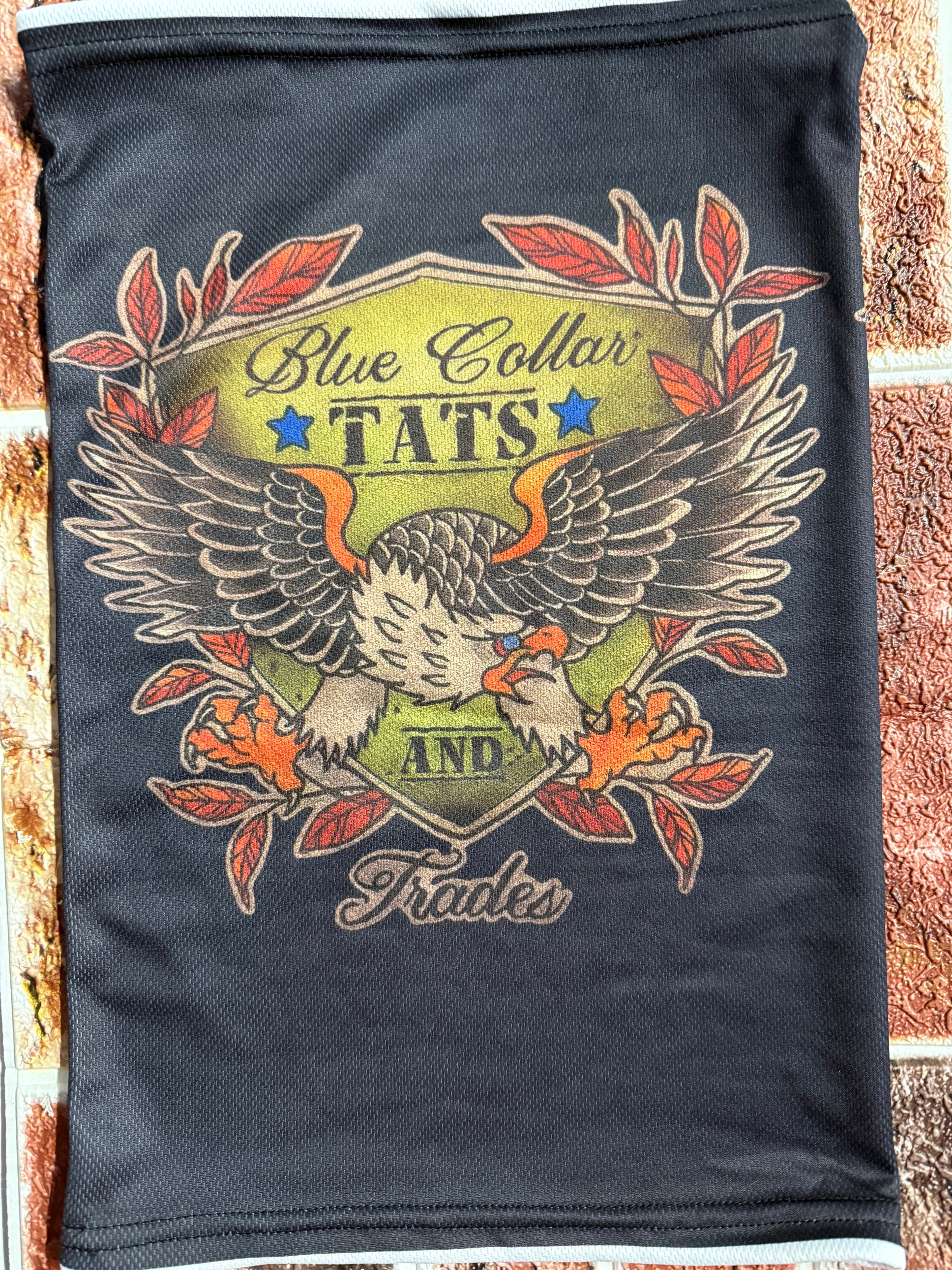 Blue collar logo face shield