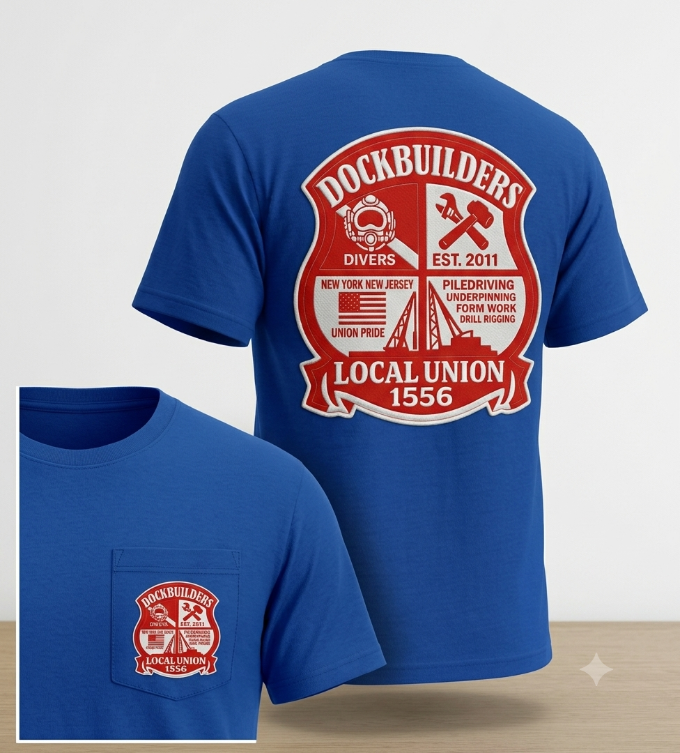 DOCKBUILDERS red crest t-shirt